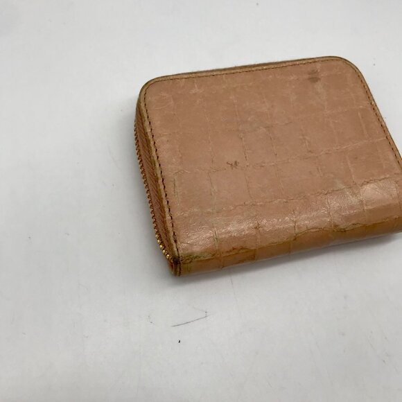 Mui Mui Beige Crocodile Print Bi-Fold Wallet - Picture 9 of 11